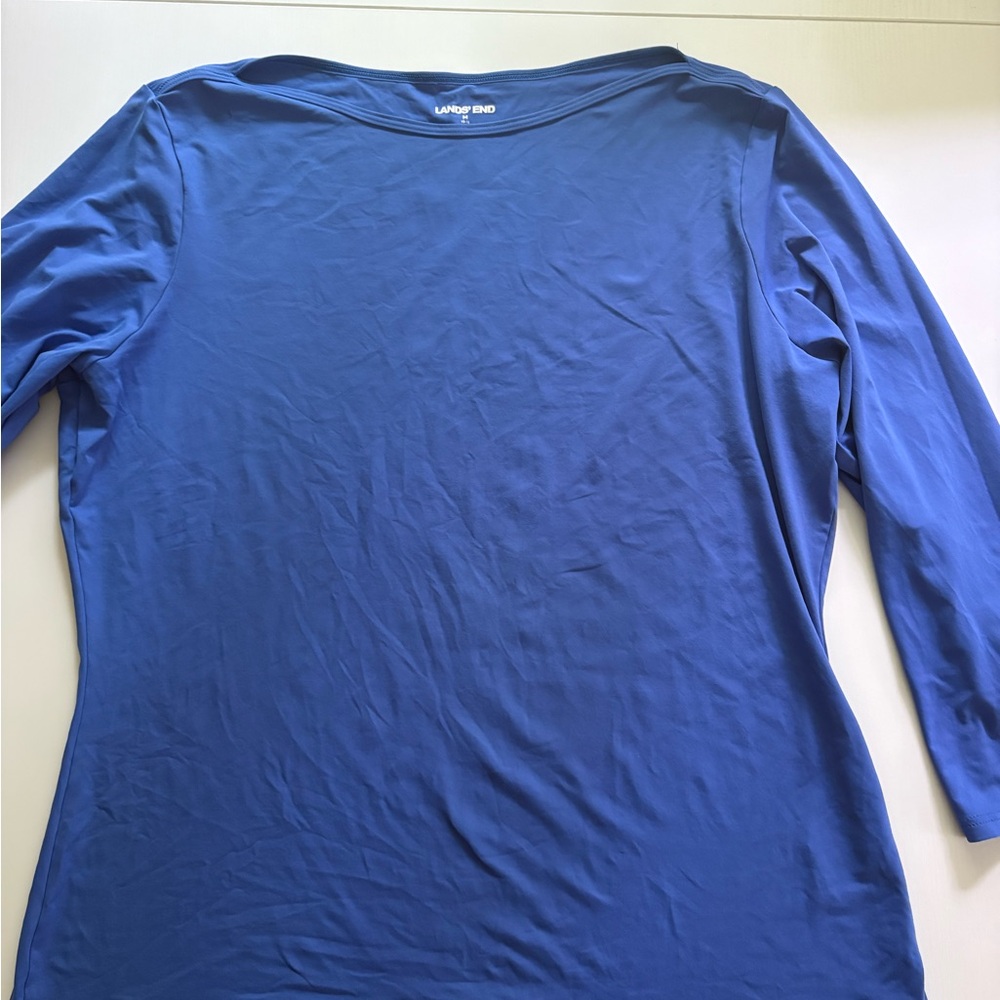 Lands' End Women's Blue Long Sleeve Tee